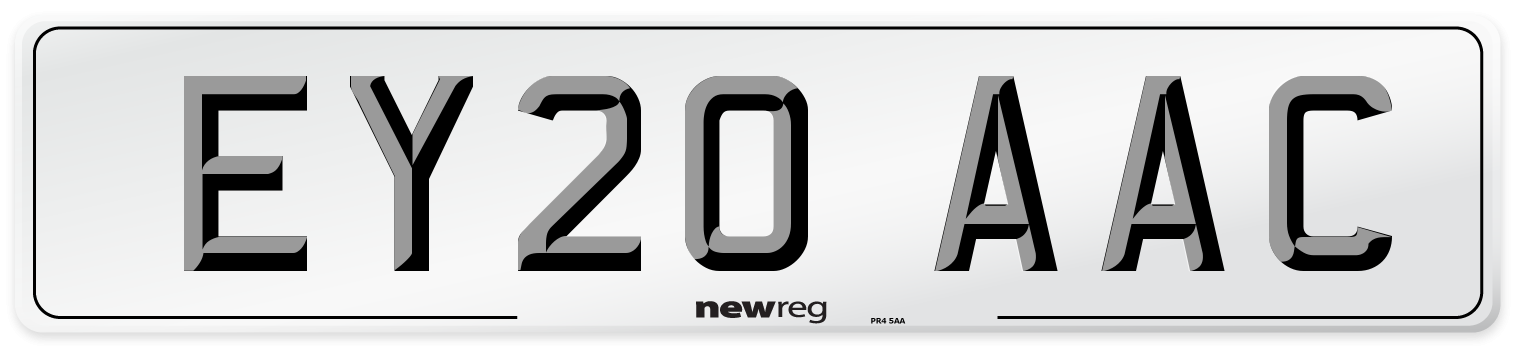 EY20 AAC Number Plate from New Reg